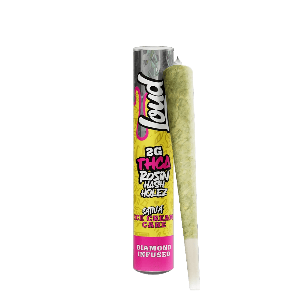 Loud Rosin Hash Holez Ice Cream Cake Sativa 2g THCA diamond infused pre-roll