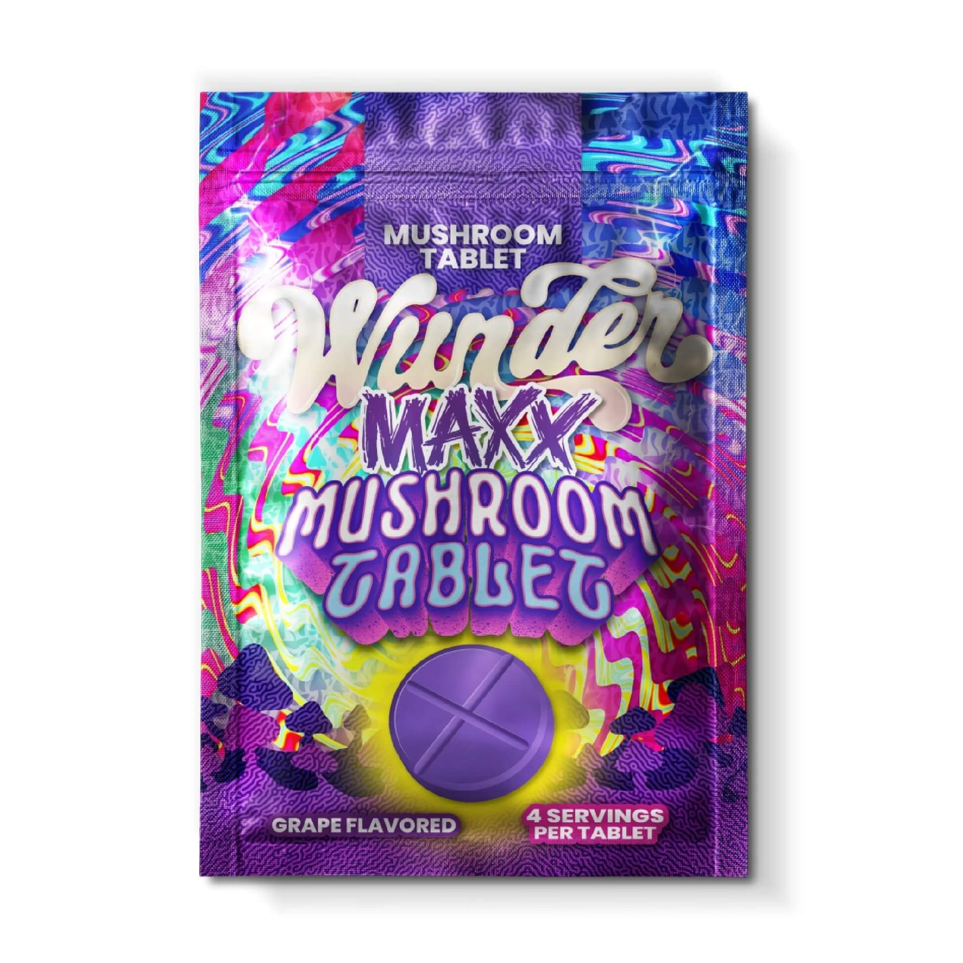 Wunder Maxx Tablets 14000mg mushroom edible Grape flavor 1ct pouch