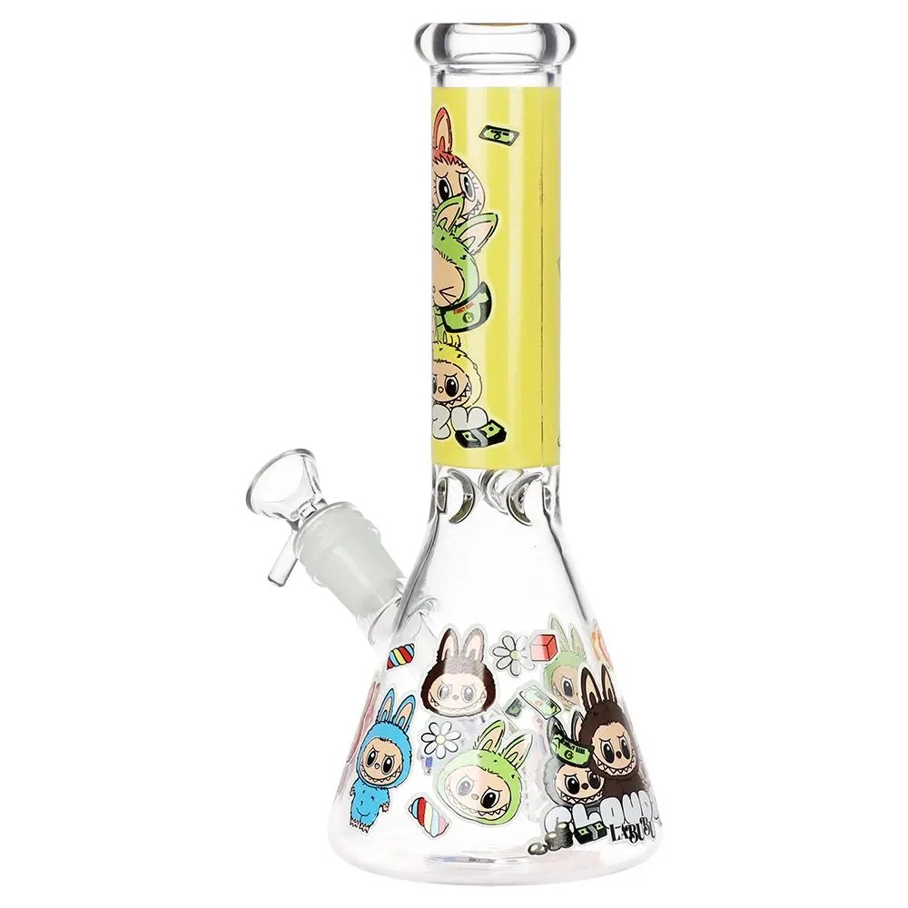 Labubu Beaker Glass Water Pipe Bong | 9.75" | 14mm F | Designs Vary