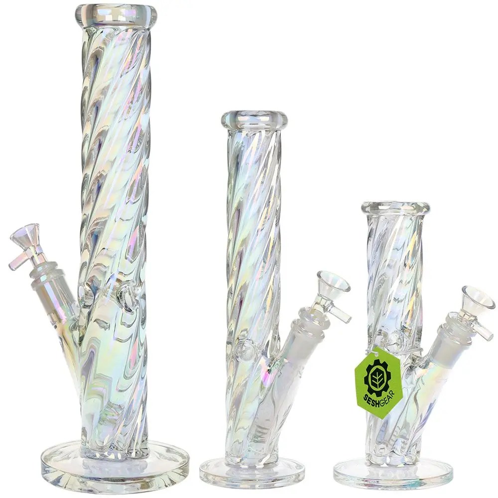 SeshGear Twist Straight Tube Glass Water Pipe - 13.75" / 14mm F product image 8
