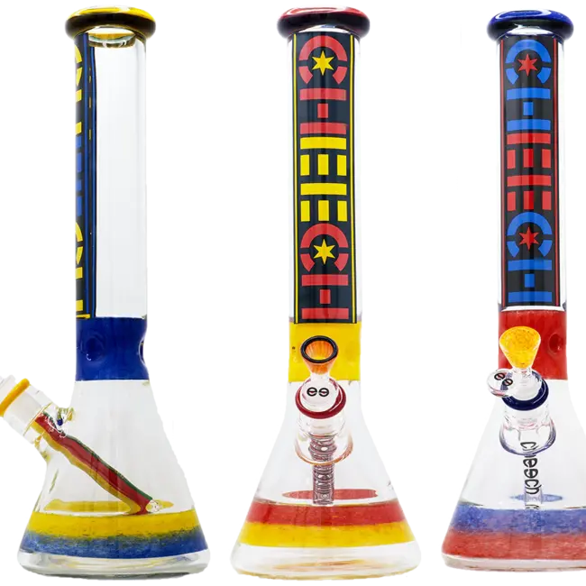 Cheech 16" Retro Beaker Glass Water Pipe – Blue, Red or Yellow