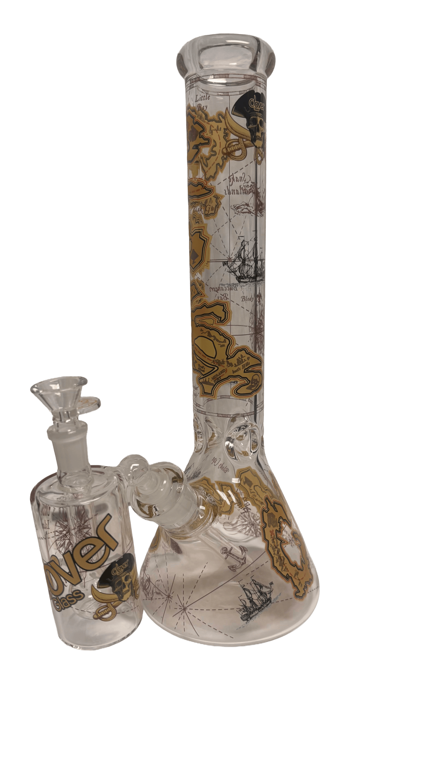 Clover Glass 15" Davy Jones Water Pipe w/ Ash Catcher