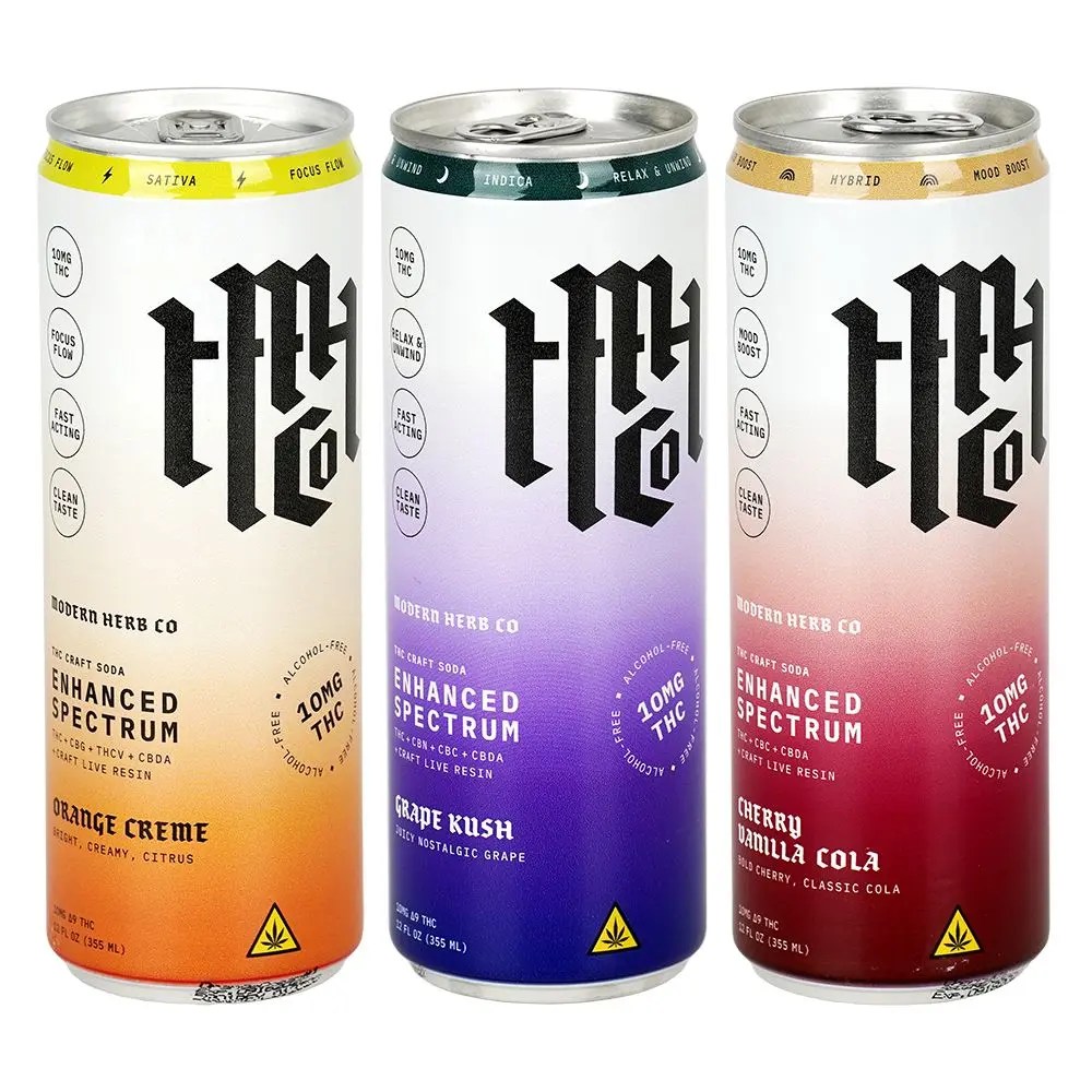 Modern Herb Co D9 THC Blend Craft Soda | 12oz | 10mg | 4ct Pack product image 5