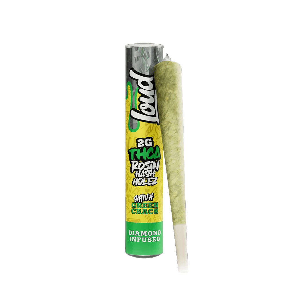 Loud Rosin Hash Holez Green Crack Sativa 2g THCA diamond infused pre-roll