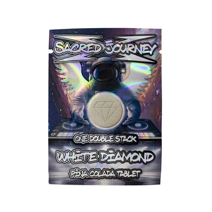 Sacred Journey Mushroom Tablet White Diamond Pina Colada double stack pouch