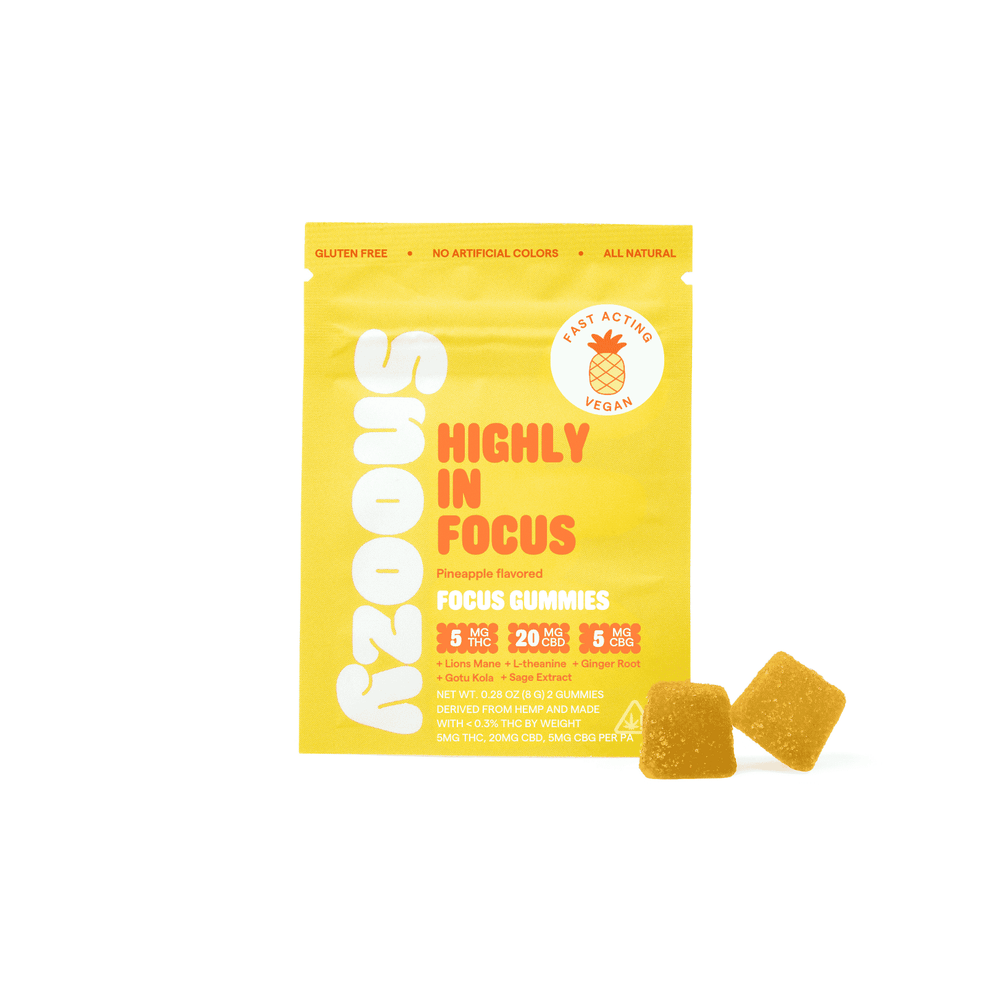 Snoozy Highly in Focus 2 count pineapple gummies