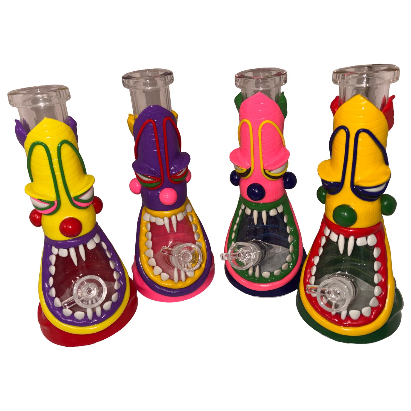 10 Inch Clown Bong assorted colors thick glass water pipe
