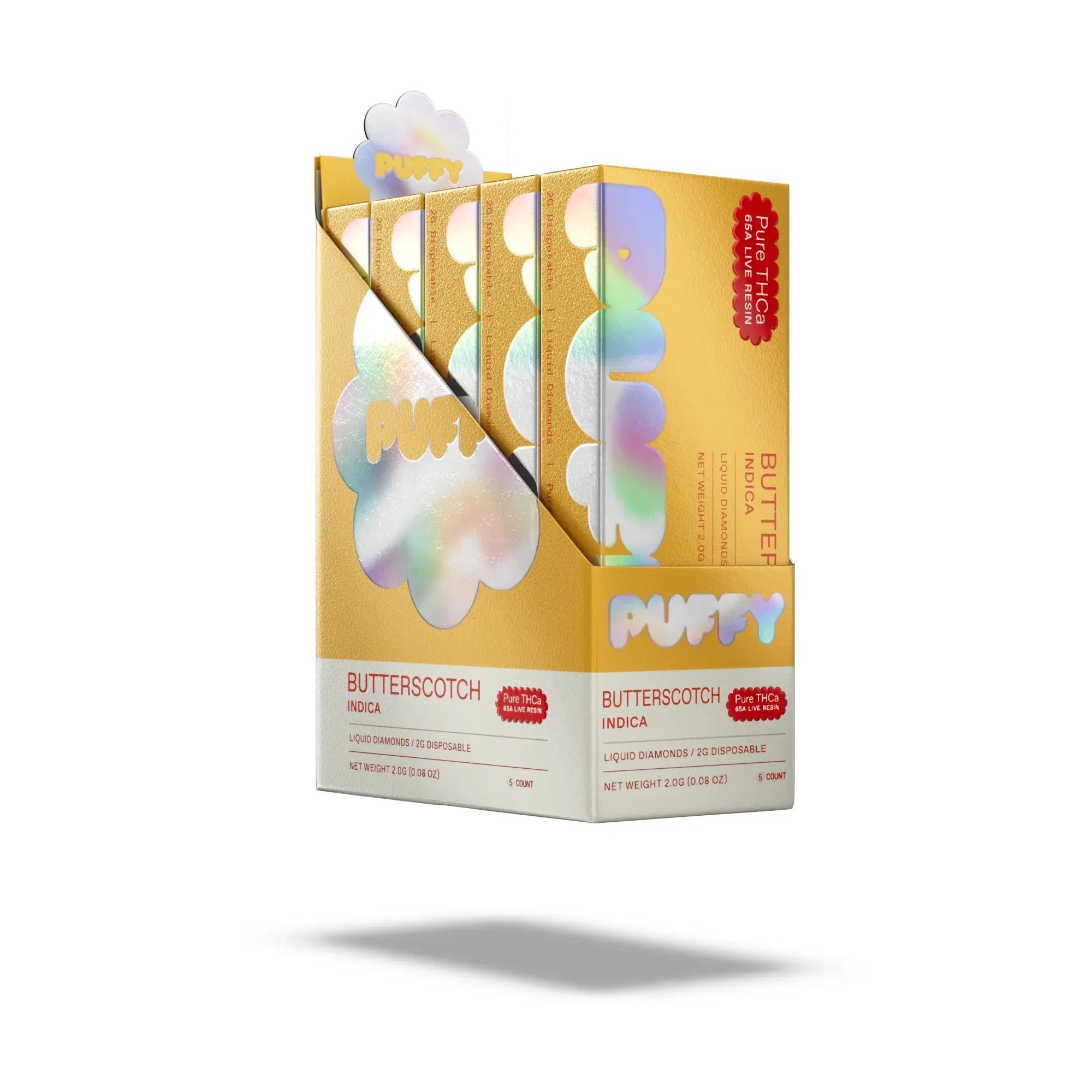 Puffy Live Resin Disposable 2g Butterscotch (Indica) THCa vape