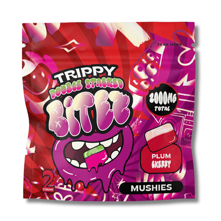 Ocho Trippy Bitez Plum Cherry Mushroom Gummies