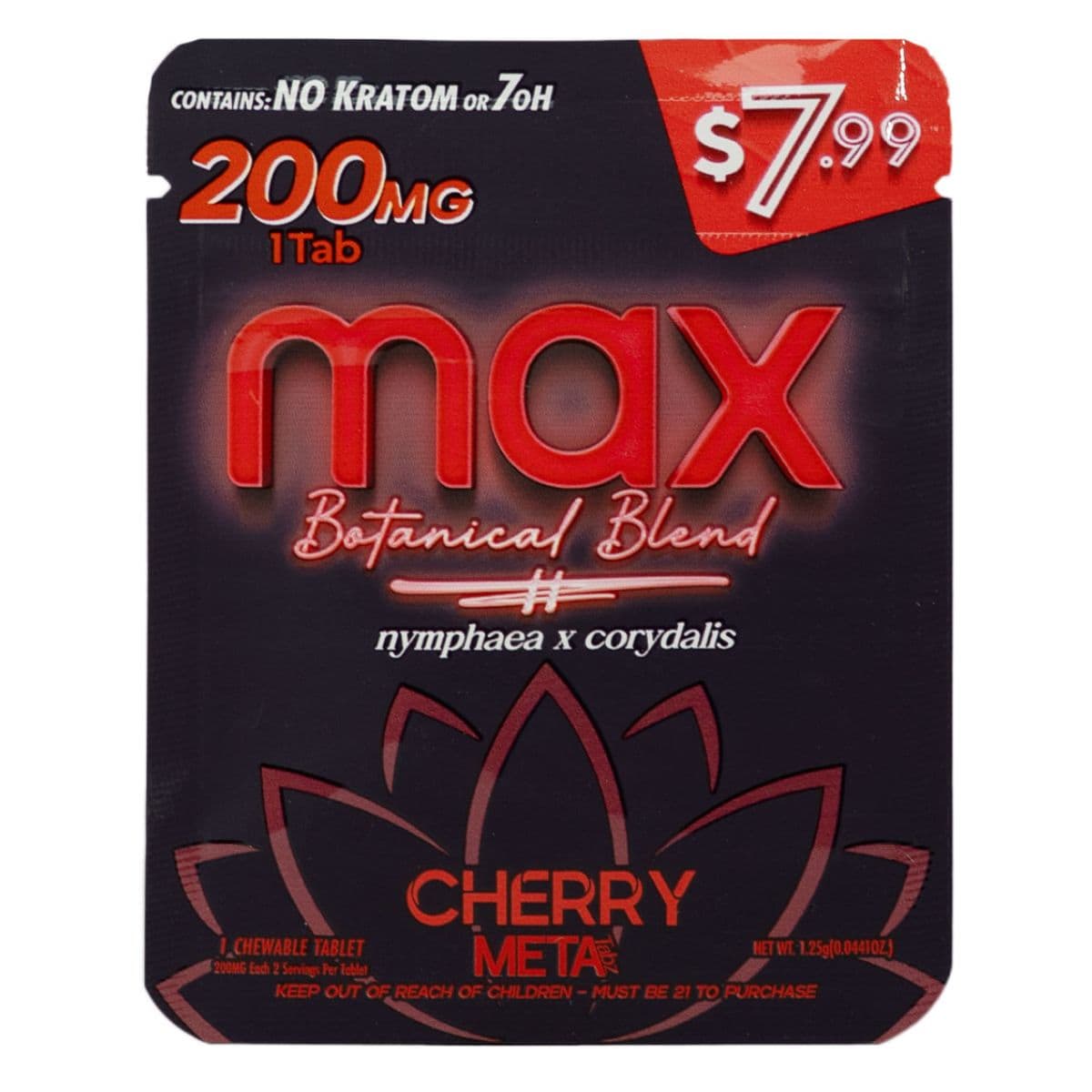 MAX Botanical Blend Tablet Cherry single 200mg chewable pouch