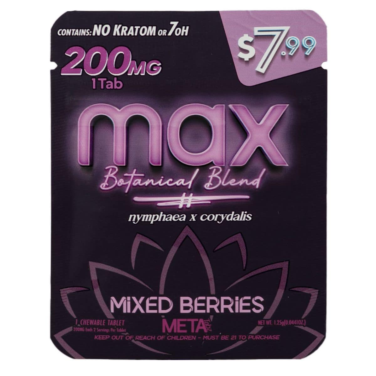 MAX Botanical Blend Tablet Mixed Berries single 200mg chewable pouch