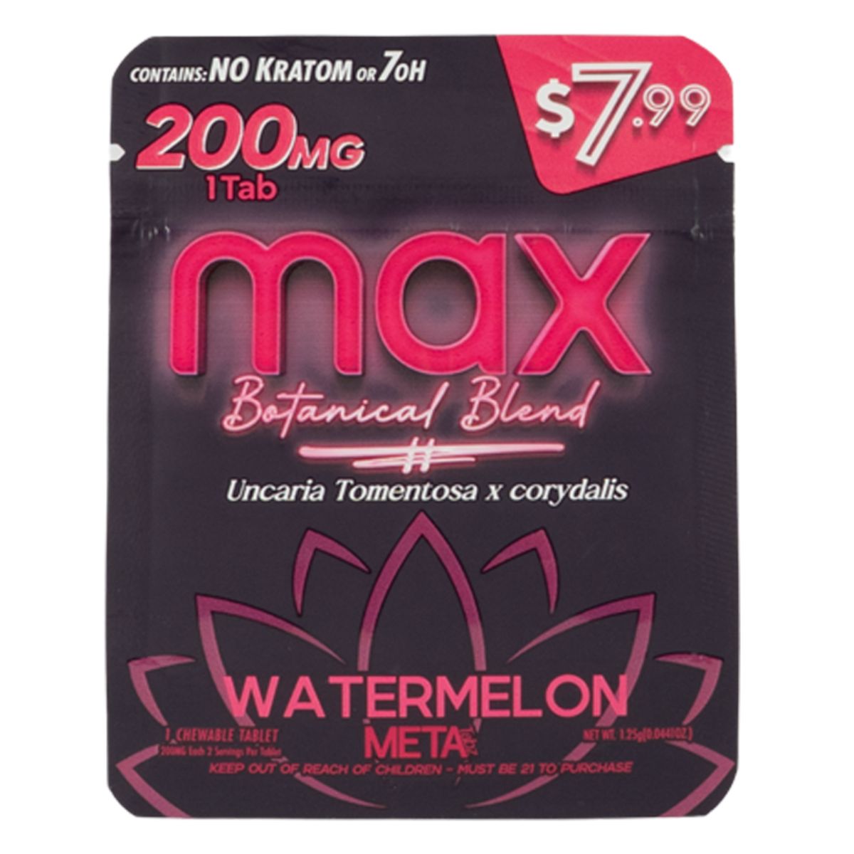 MAX Botanical Blend Tablet Watermelon single 200mg chewable pouch